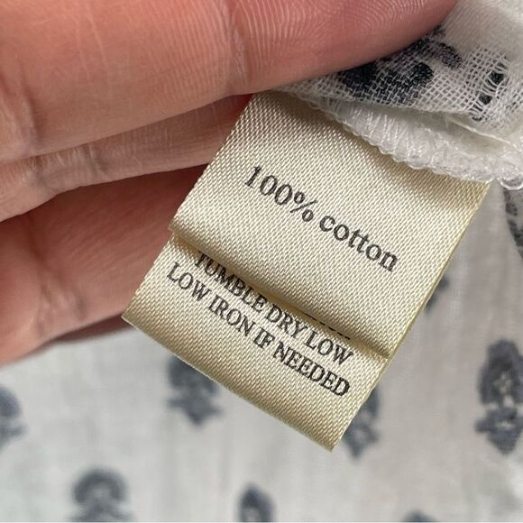 Dylan Women’s Boho Printed Poet Swing Cotton Tassel Tie Blouse Top Small - Picture 13 of 16